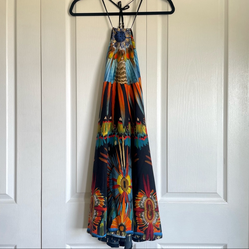 Jean Paul Gaultier Vintage Soleil Designer 1990s Printed Halter Dress